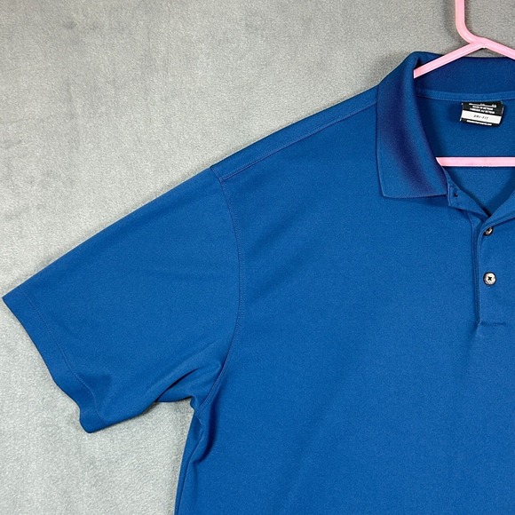 Nike Golf Polo Shirt Mens XL Blue Dri Fit Short Sleeve Stretch Fabric‎ Collared - Picture 2 of 11